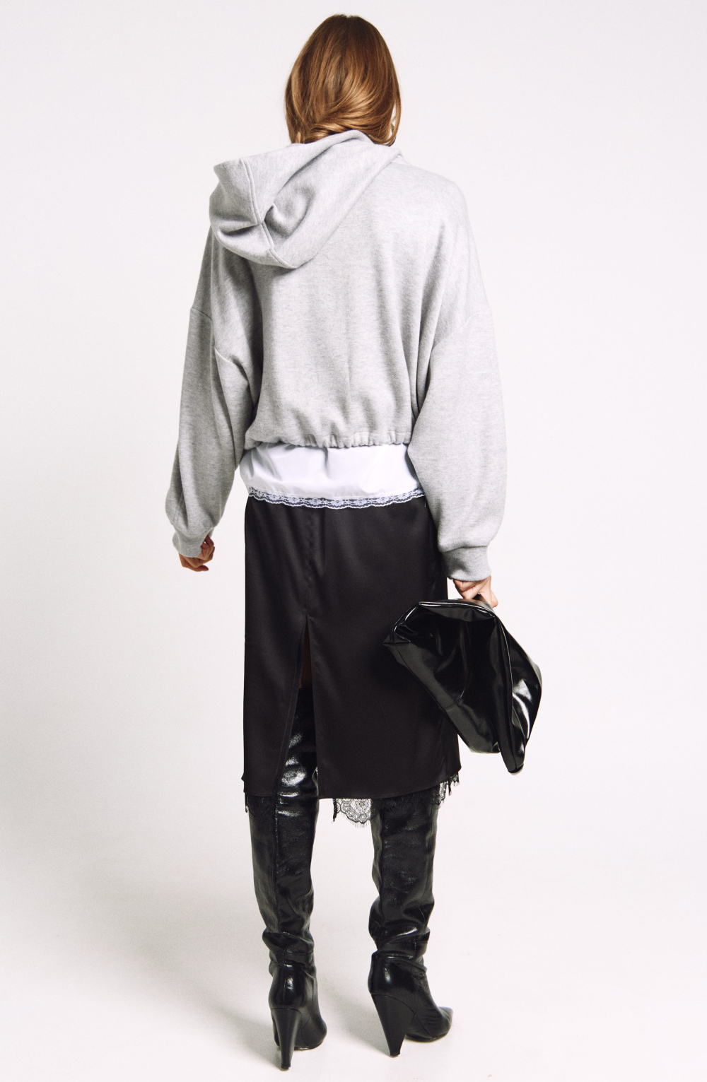 Юбка с кружевом 1249 черный / черный