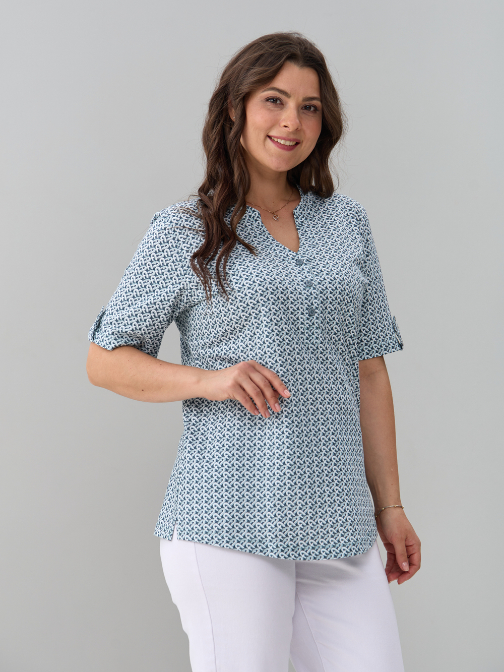 Блузка БЛ-122/фурла-голубойджинс