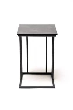 "Тулон" интерьерный стол из HPL квадратный 40х40, H60, цвет "серый гранит"