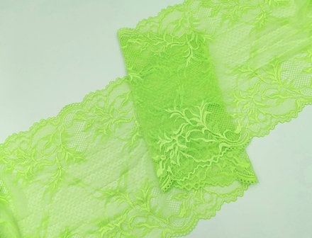 Эластичное кружево, ОПТ, 22 см, ярко-салатовый, (Арт: EK-2515), м