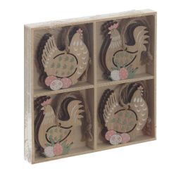 GAEM Набор из 8-ми изделий декоративных подвесных "Курица/Петух" (4,5*0,5*6), L12,5 W12,5 H1,5 см