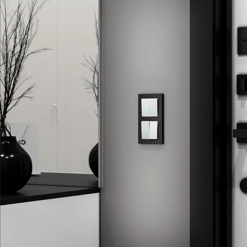 Выключатель одноклавишный проходной с подсветкой Hammer (белый) W1212101