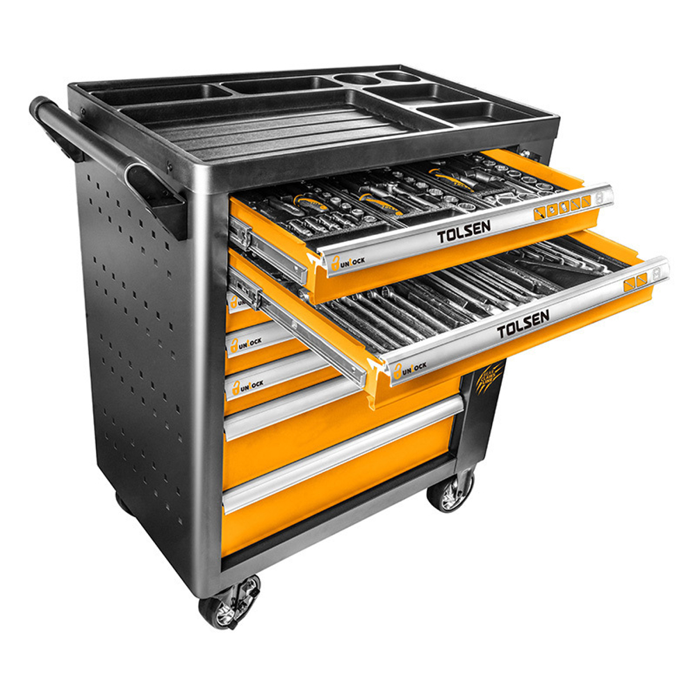 TOLSEN (TT85416) Набор инструментов "CHAMPION" в черной тележке, 239 предметов