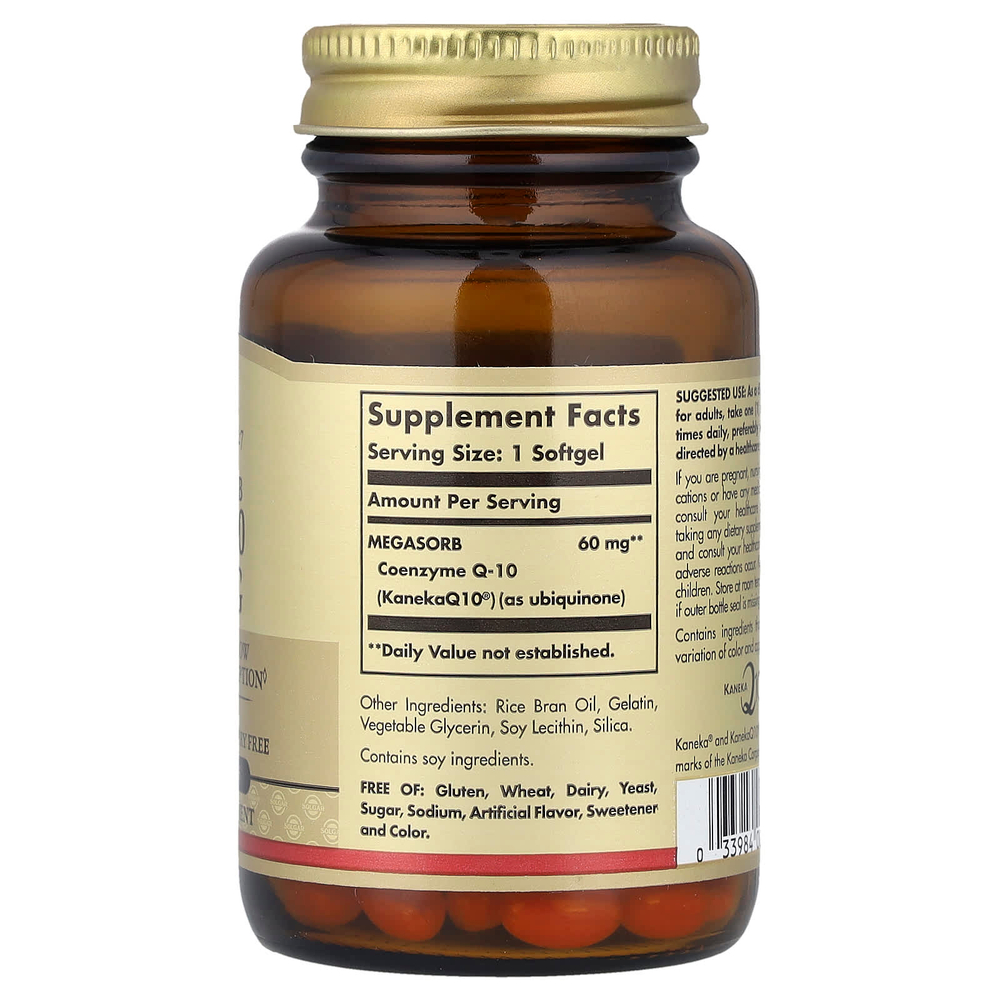 Solgar, Коэнзим Q10 с мегасорбом, 60 мг, 120 мягких таблеток