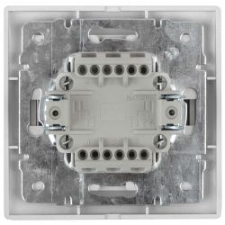 Выключатель Intro Plano 1-105-01 двухклавишный с подсветкой, 10А-250В, IP20, СУ, Plano, белый