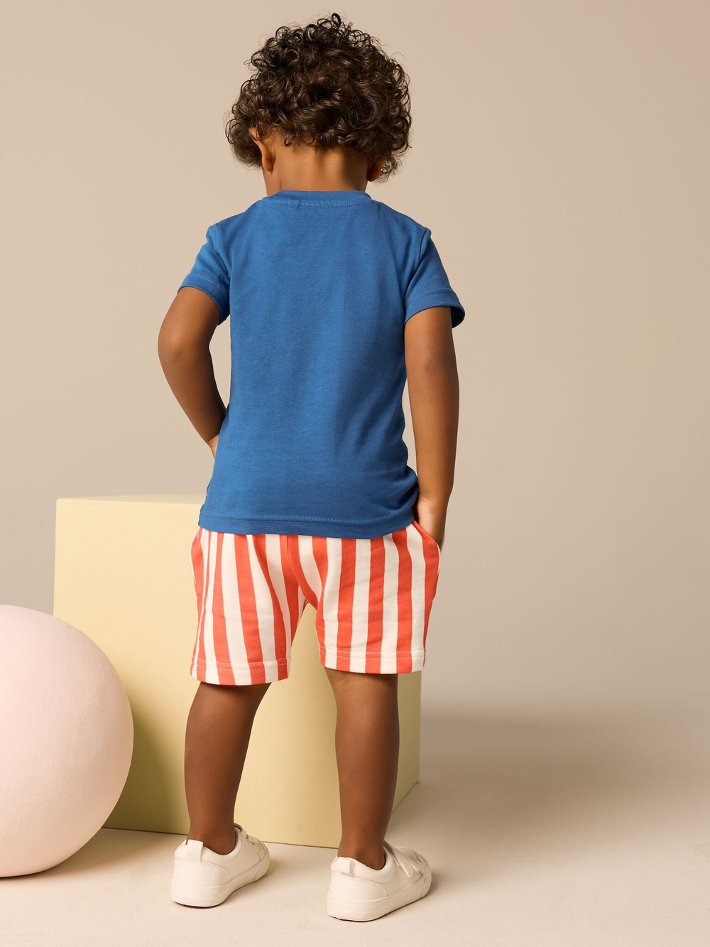 Футболка и шорты в комплекте для мальчика Next E63-611, Синий, Красный, Белый