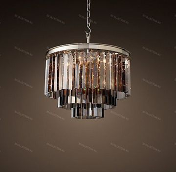 1920S ODEON SMOKE GLASS FRINGE 3-TIER Restoration Hardware