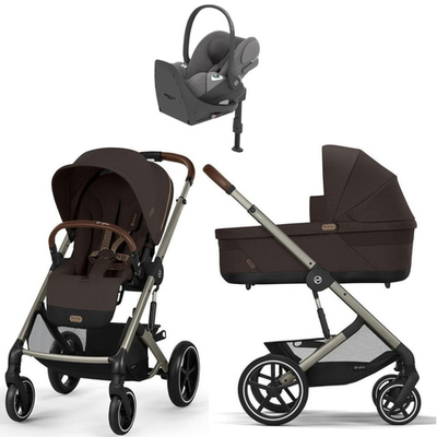 Коляска Cybex Balios S Lux TPE complete Cloud T Mirage Grey Plus Base T 4 в 1 Chocolate Brown с дождевиками
