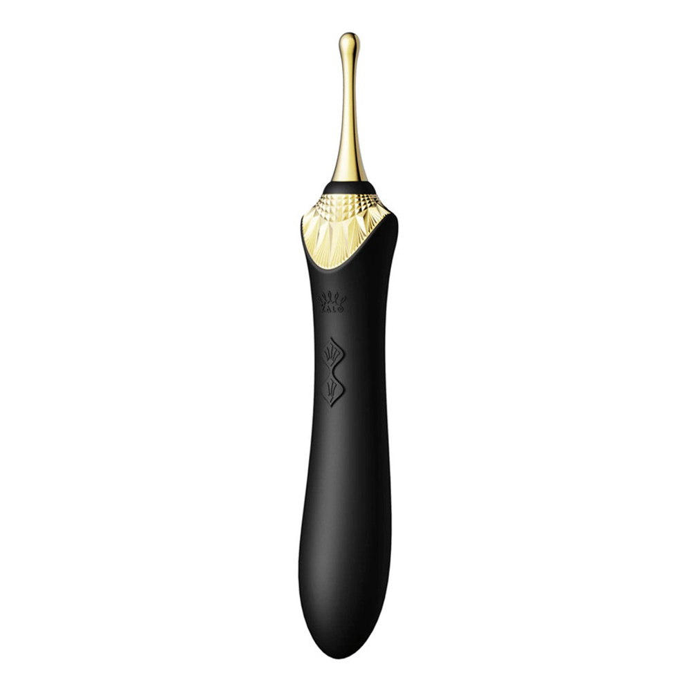 Черный клиторальный вибростимулятор 21,9см с насадками Zalo Bess Clitoral Massager Obsidian Black