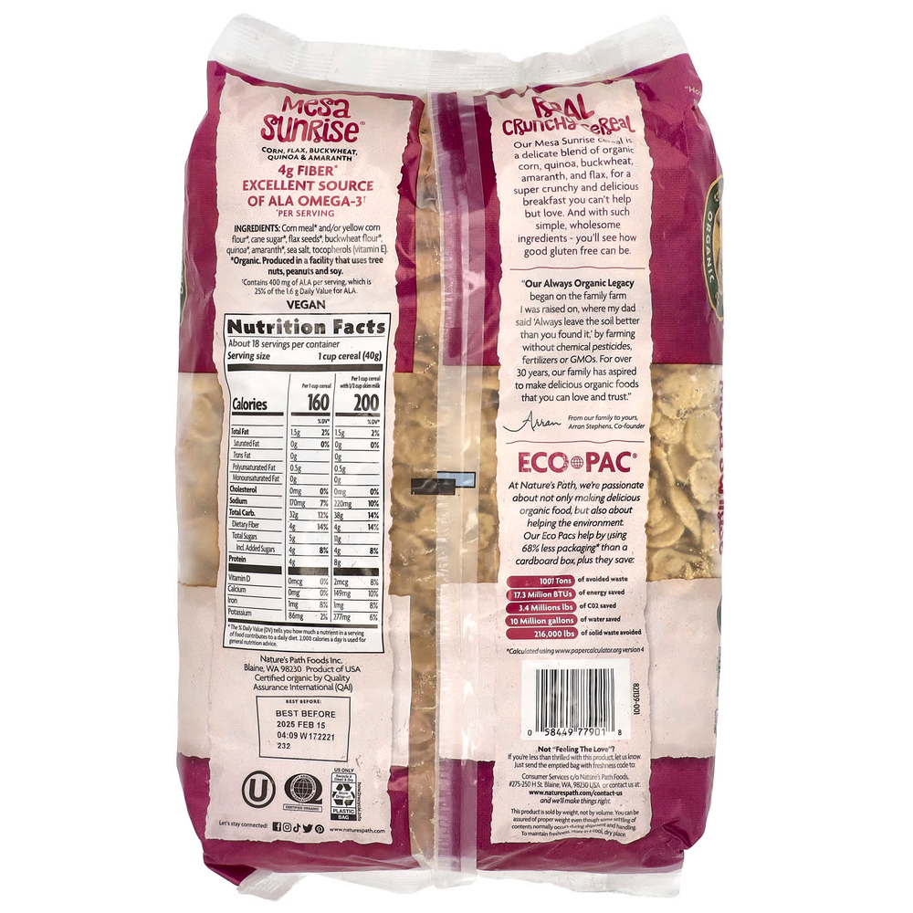 Nature's Path, Mesa Sunrise, злаковые хлопья, 750 г (26,4 унции)