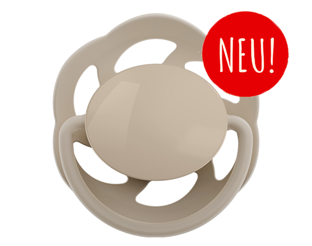 NIP Соска пустышка, латекс "Cherry Green Newborn", для новорожденных, (0-2), коричневый/белый