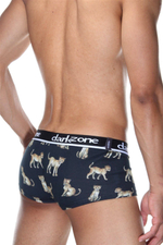 Тесно-синие трусы-хипсы с принтом в виде диких кошек (Размер: M) (Цвет: темно-синий)