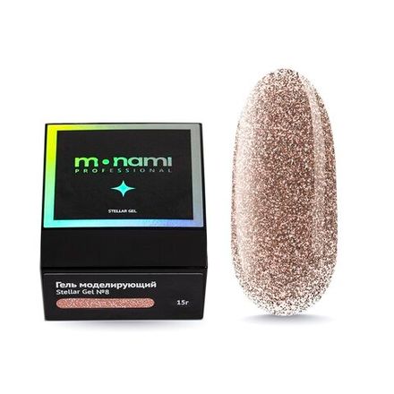 Monami Гель Stellar Gel 08 для моделирования ногтей светоотражающий, 15 гр