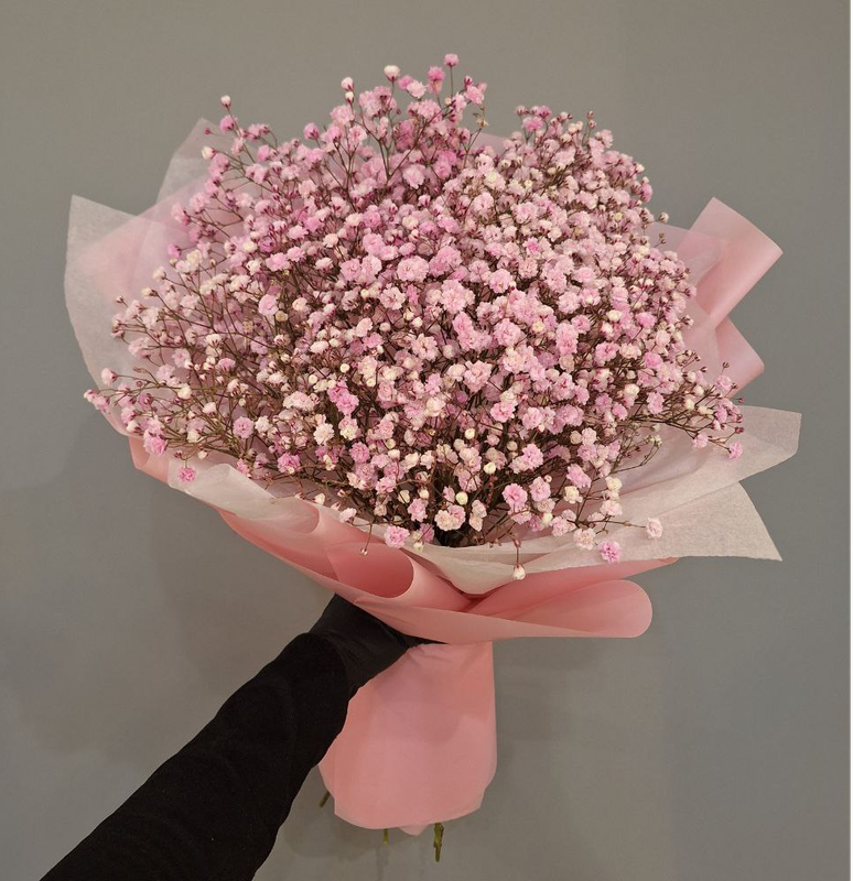 Букет из розовой гипсофилы (9 шт)