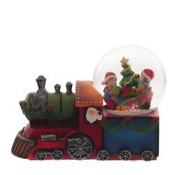 GAEM Фигурка декор в стекл шаре "Паровоз" (муз с ключ), D 10 см, L20,5 W10,5 H15 см