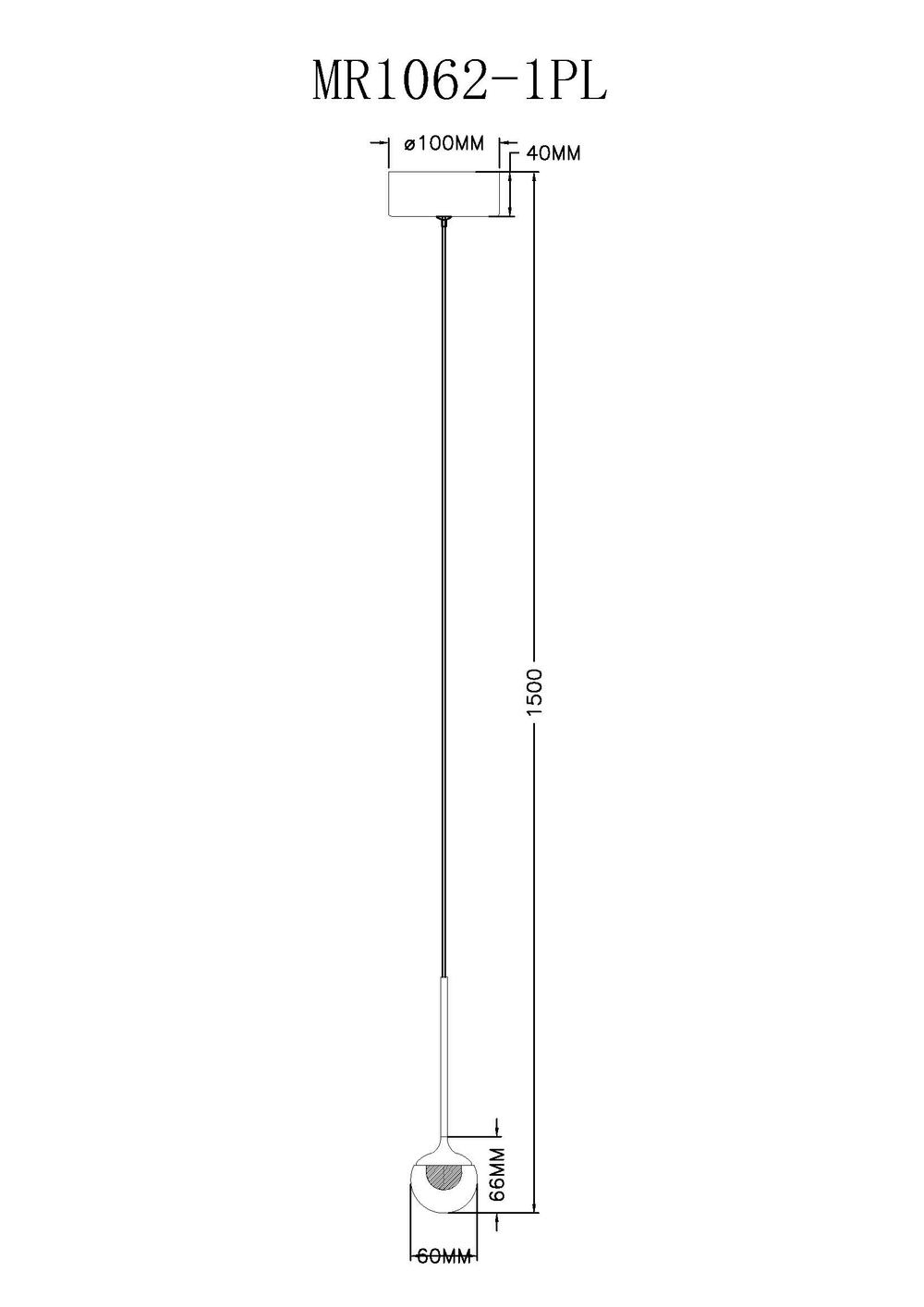 Подвесной светильник светодиодный MyFar Kollins MR1062-1PL в форме шара
