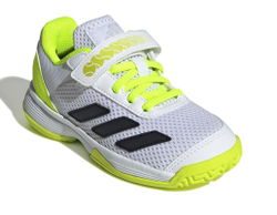 Детские Кроссовки теннисные Adidas Courtflash K - облачно-белое/сердце-черное/прозрачный лимонный