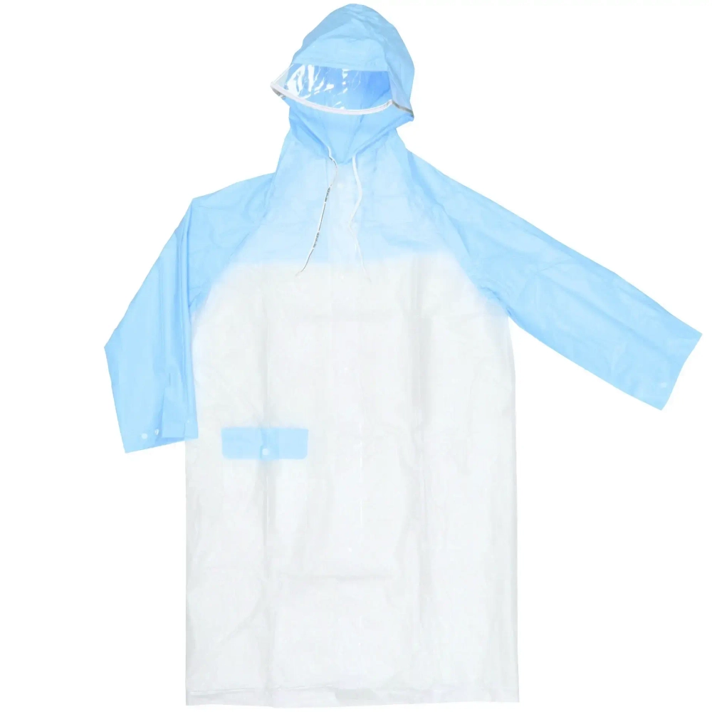 Дождевик-плащ детский «Радуга» с капюшоном,регулир.манжет,с отдел.под рюкзак, цвет бело-синий, размер XL(95*57см) ДоброСад