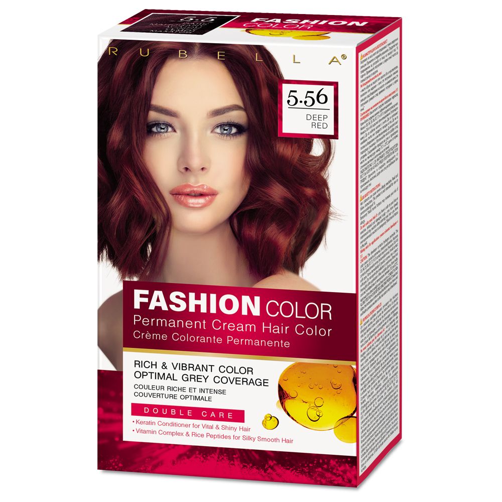 Стойкая крем-краска для волос Rubella Fashion, тон 5/56 темно-красный
