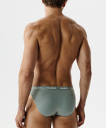 Мужские трусы слипы танга Atlantic, набор 3 шт., хлопок, темно-синие + светло-зеленые + сине-зеленые, 3MP-1576