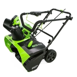 Greenworks GD60ST 60В аккумуляторный снегоуборщик (1 x 4 Ач, ЗУ) ковш 51 см, выброс 6 м 2602407UB