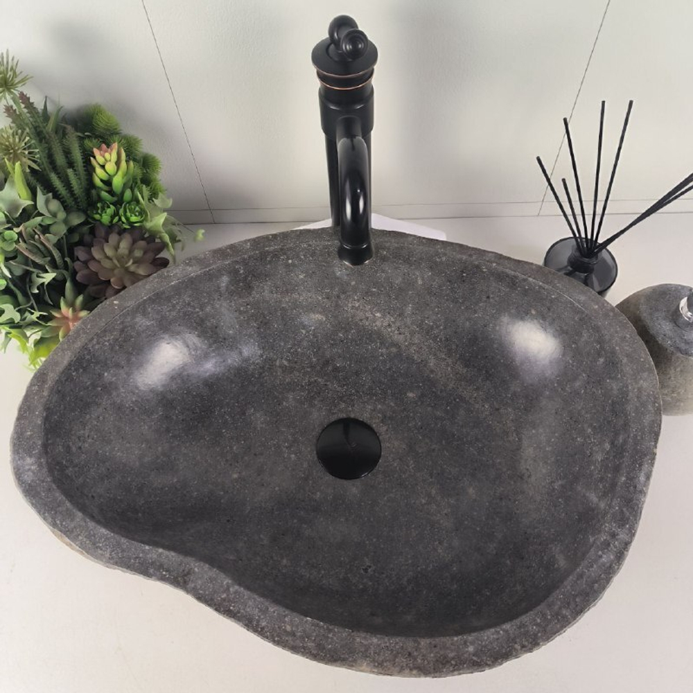 Каменная раковина из речного камня RS-62071 (55*42*17)