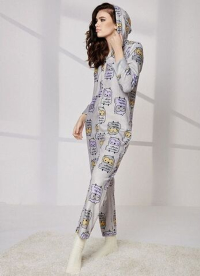 Теплый флисовый комбинезон на молнии Night Life (Размер: M) (Цвет: серый)