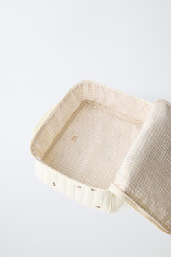 ZARA СУМКА С ЦВЕТОЧНЫМ ПРИНТОМ, ЭКРЮ