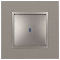 Выключатель ЭРА Elegance 14-1102-16 с подсветкой, 10АХ-250В, титан