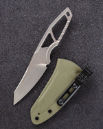 ПРЕДЗАКАЗ Туристический скелетный нож STEELBRO STORMBORN Stonewash сталь DC53 (зеленый Kydex)