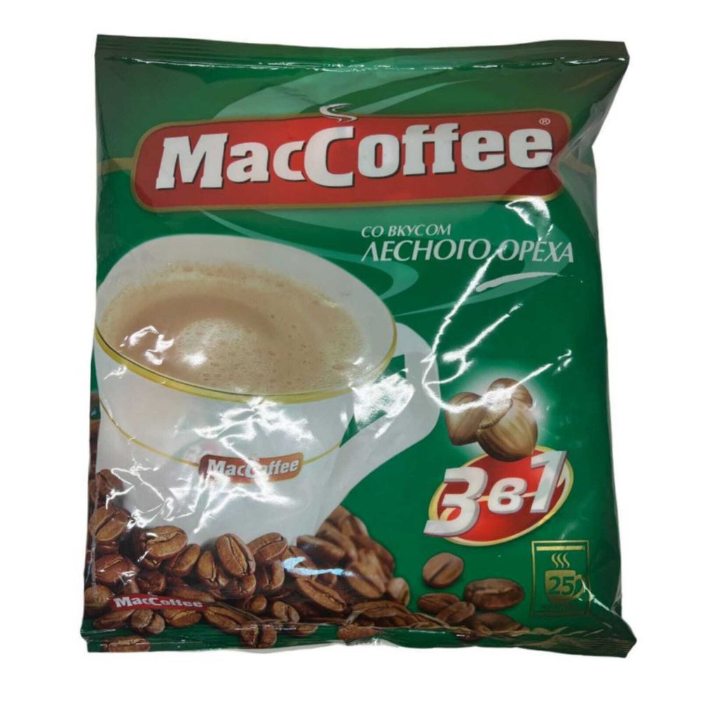 Растворимый кофе MacCoffee 3 в 1 Лесной орех 25 пак