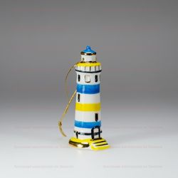 Фарфоровая елочная игрушка "Маяк" круглый
