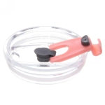 Кружка стеклянная 450мл с крышкой и трубочкой «Зайка»