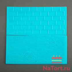 Набор оттисков для мастики и шоколада «Дерево и кирпич» 2 шт