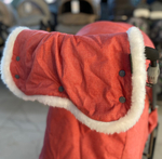 Коляска комбинированная (санки - коляска) «Наши детки» 6 в джинсовом стиле красный (арт. НДТ6/4)