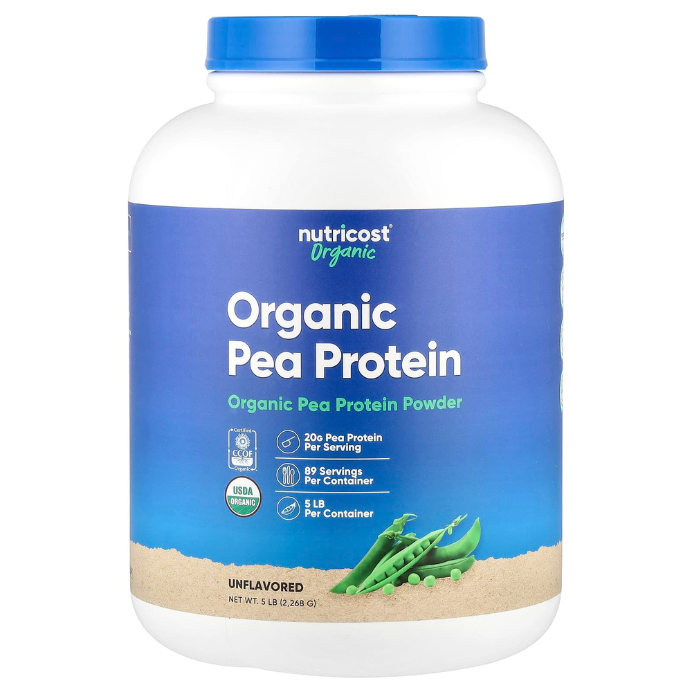 Nutricost, Органический гороховый протеин, без добавок, 2268 г (5 фунтов)