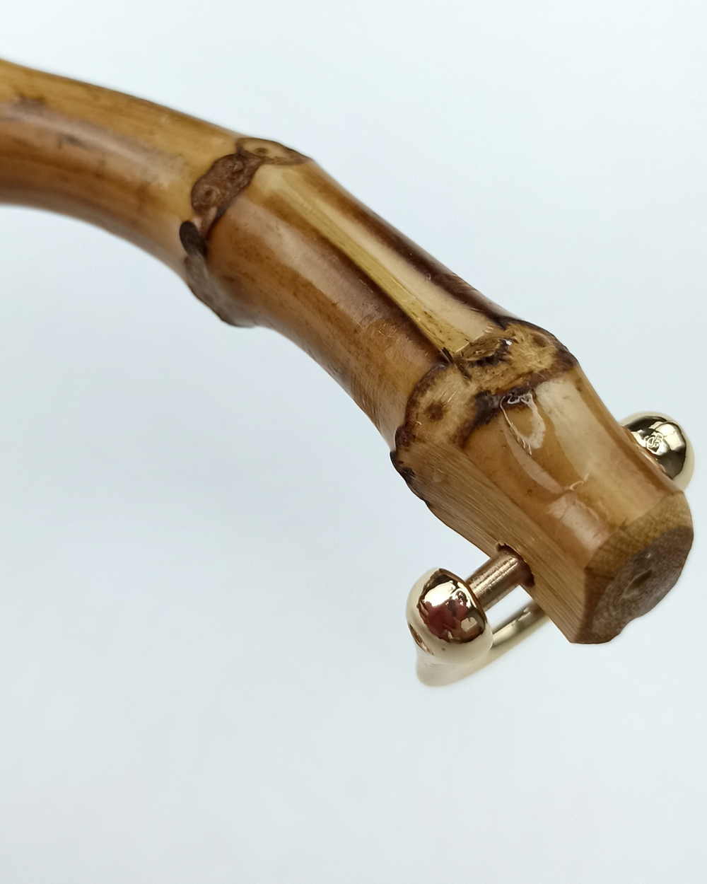 Ручка для сумки, бамбук, с полукольцами, 13,5 × 10,5 см, металл золото