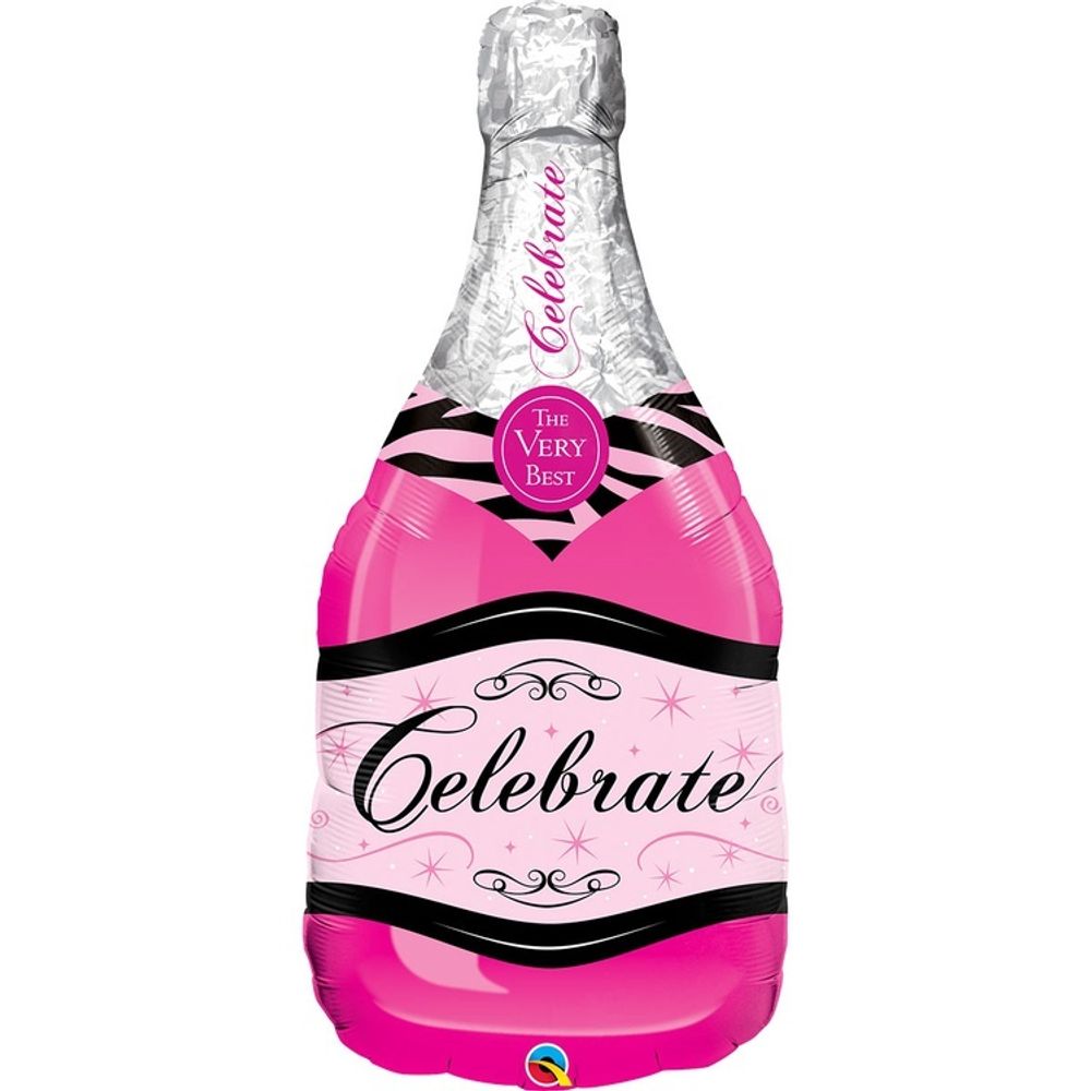 Шар Фигура &quot;Бутылка шампанского&quot; розовая