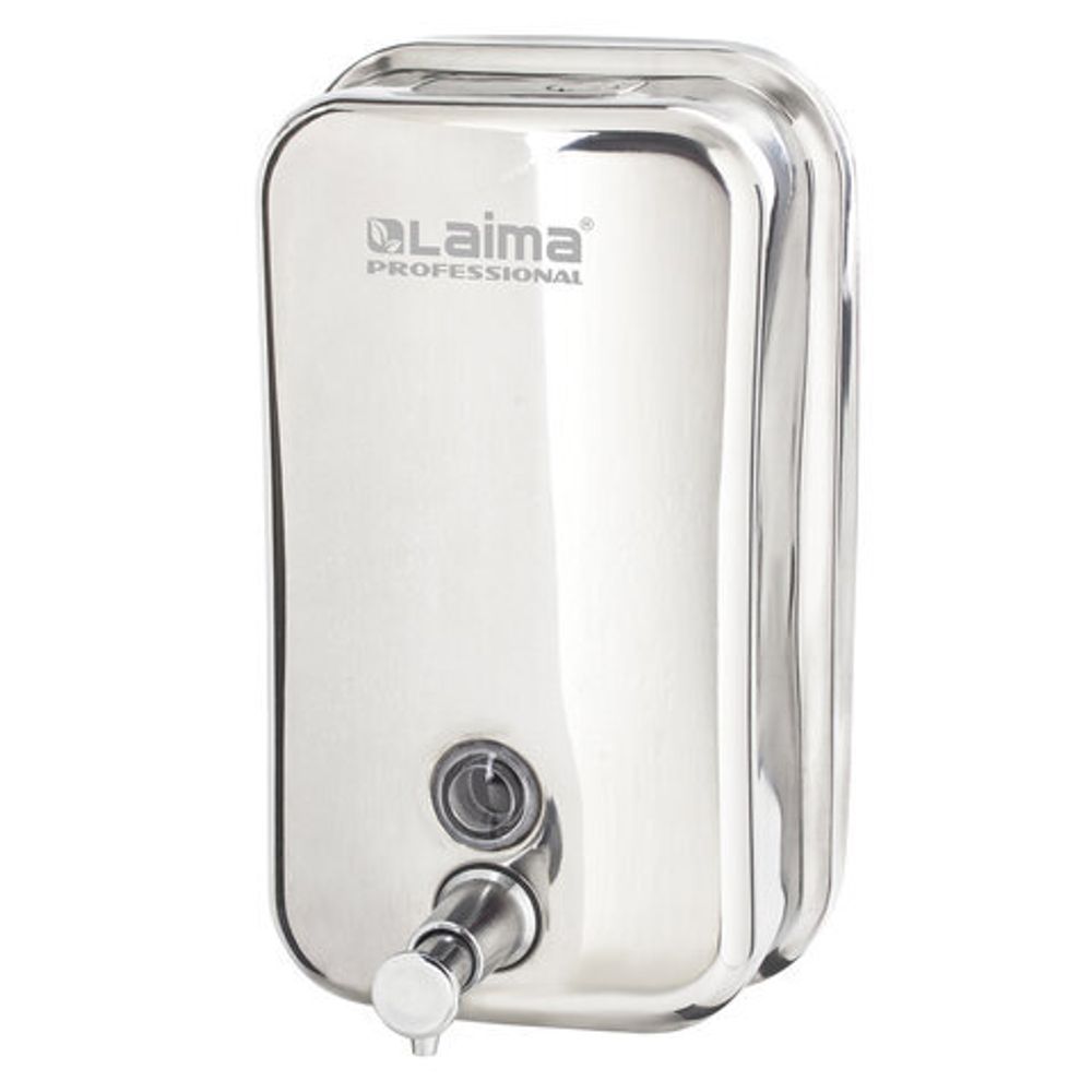 Дозатор для жидкого мыла LAIMA PROFESSIONAL INOX (гарантия 3 года), 1 л, нержавеющая сталь, зеркальный, 605393