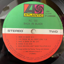 Винтажная виниловая пластинка LP AC DC Back In Black (Japan 1980) (Obi)