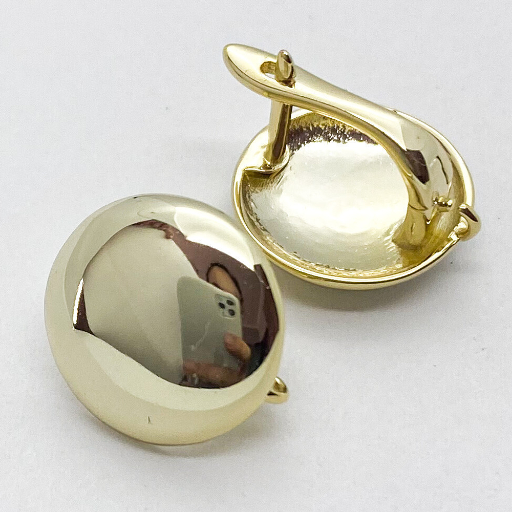 Ювелирные швензы с позолотой, 15*15 мм, цена за пару