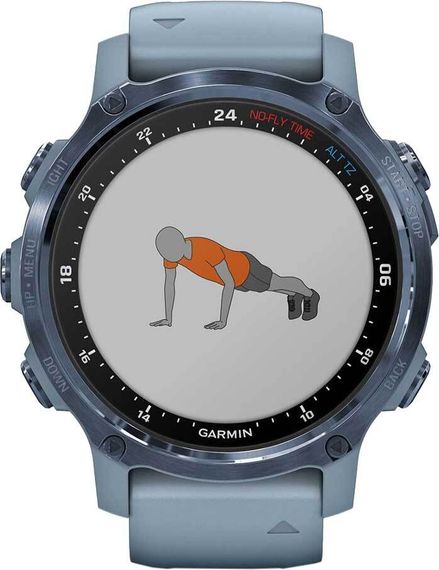Умные часы - дайвинг компьютер Garmin Descent MK2s голубой корпус c силиконовым ремешком цвета морской пены