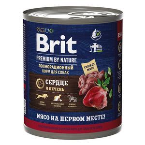 Консервы Brit Premium с сердцем и печенью для взрослых собак всех пород