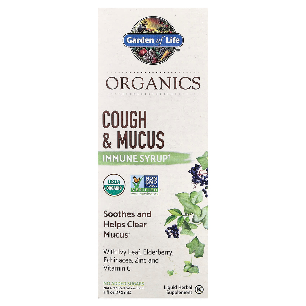 Garden of Life, MyKind Organics, иммунный сироп от кашля и слизи, 150 мл (5 жидк. унц.)