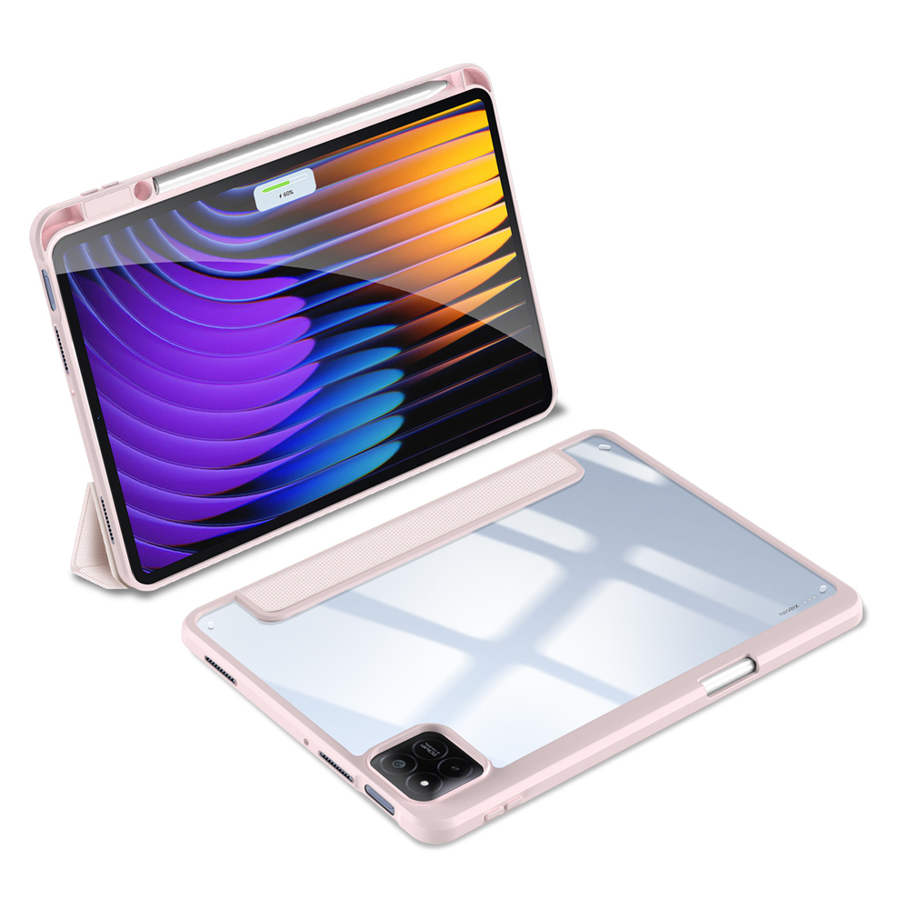 Чехол книжка розового цвета для Xiaomi Pad 8, 8 Pro и Pad 7, 7 Pro, серия Toby Series Case от Dux Ducis