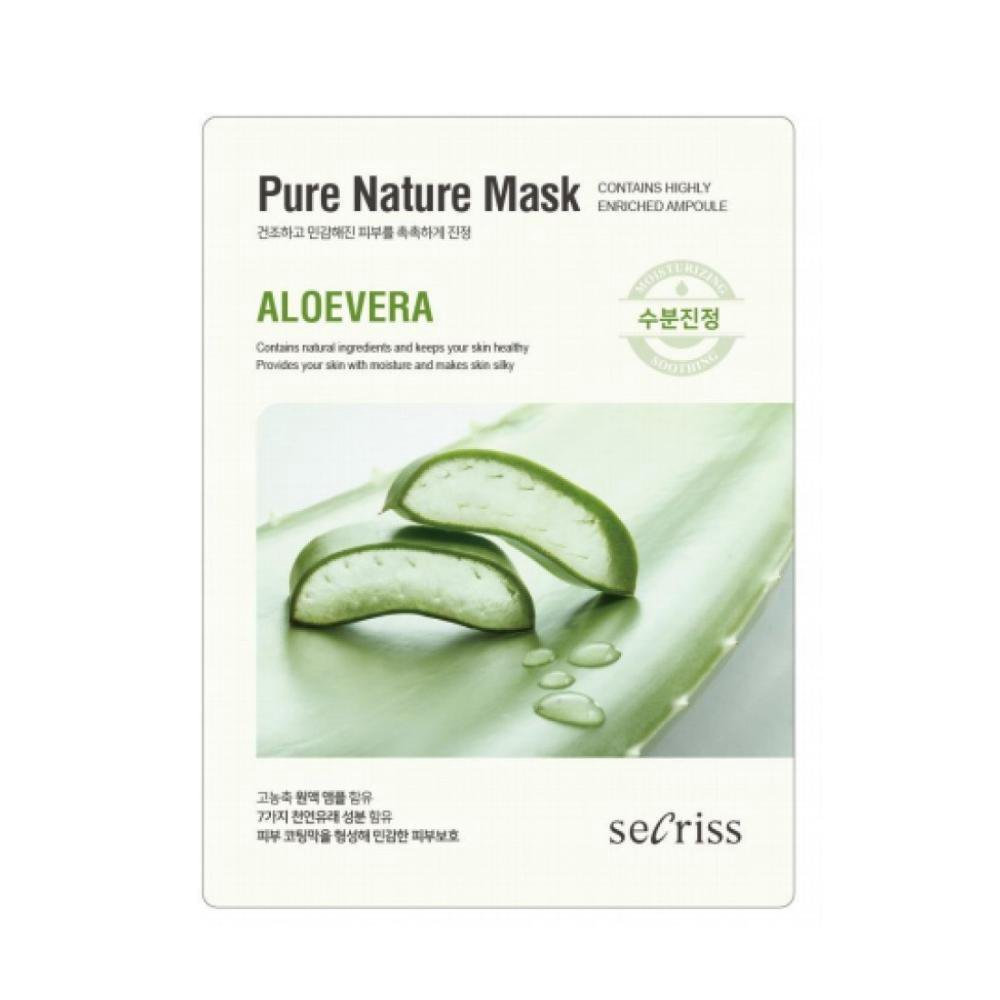 Тканевая маска для лица с алоэ SECRISS Sheet Mask Aloe Vera