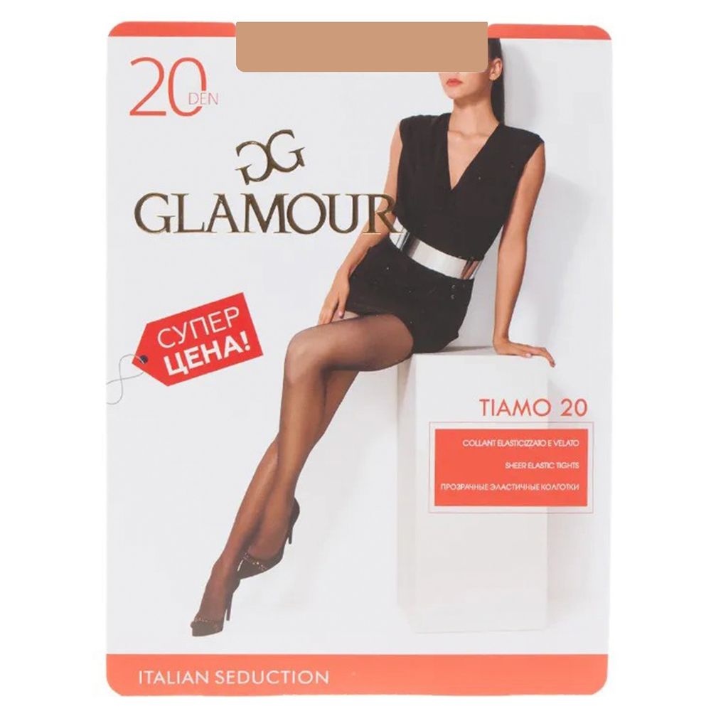 GLAMOUR Tiamo колготки класс. с шортиками 20 den miele р.4 (L)