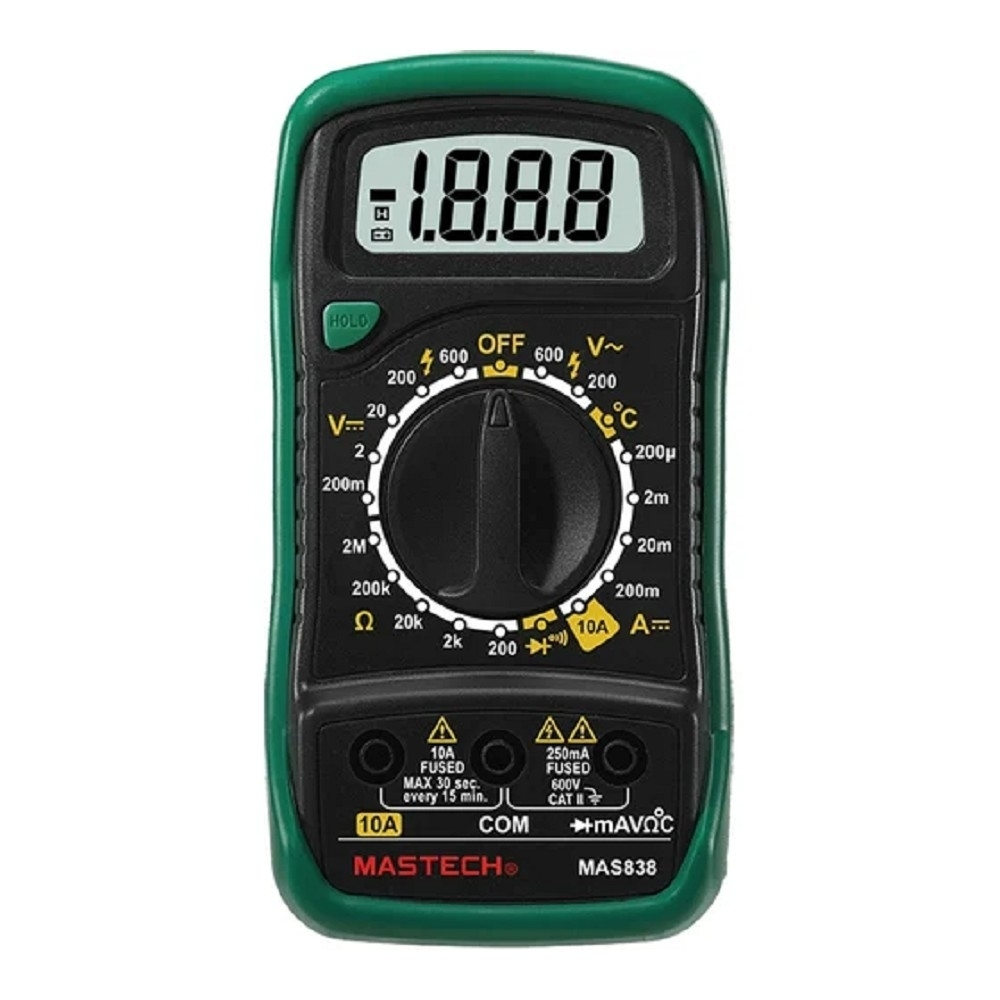 Mastech (13-2008) Портативный мультиметр MAS838 в кожухе с прозвонкой и измерением температуры