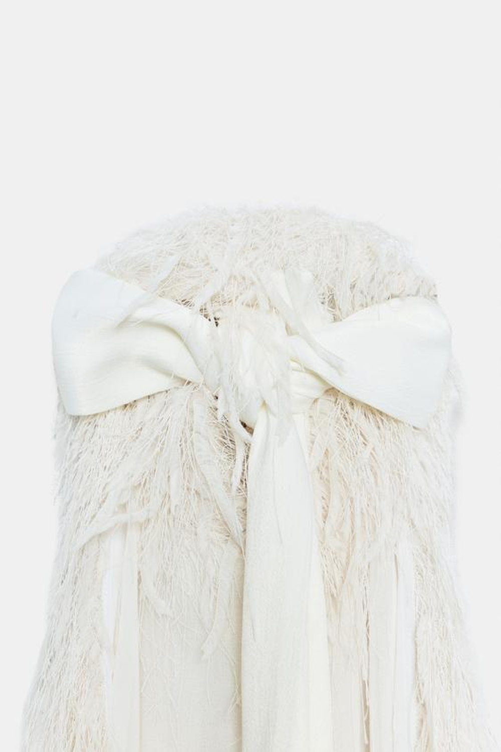 ZARA ПЛАТЬЕ ИЗ КОЛЛЕКЦИИ ZW С ГОРЛОВИНОЙ ХАЛТЕР, БЕЛЫЙ