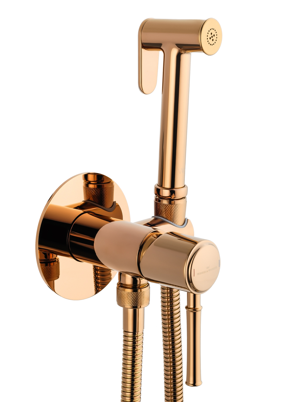 Смеситель с гигиеническим душем встраиваемый WONZON & WOGHAND TOR, Розовое золото (WW-88829073-RG)